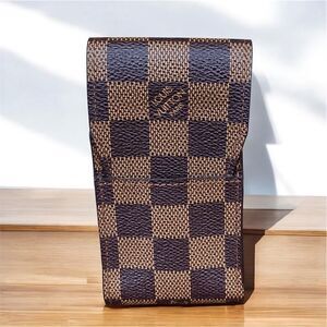 Louis Vuitton Monogram Damier Ebene Credit Card/Lipstick/Cigarette Holder w/COA
